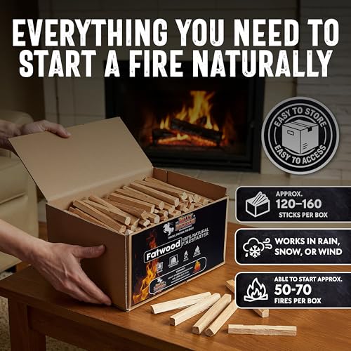 10lb Fatwood Fire Starter Sticks | 100% Natural Fire Starters for Campfires, Firepit, Fireplaces, BBQ, Wood Stoves | Easy ...