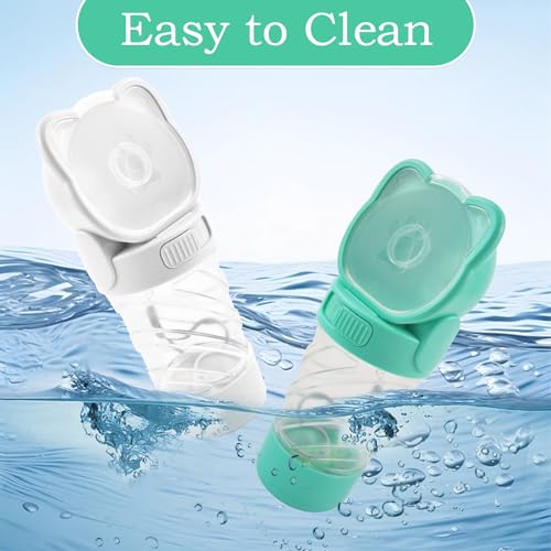Dog Water Bottle Portable,Leak Proof Puppy Water Bottle Dispenser with Food Container,Lightweight Travel Water Bowl for Do...