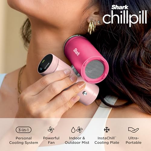 Shark ChillPill – The Only 3-in-1 Personal Cooling System with Fan, InstaChill Cooling Plate & Dry-Touch Mist – Portable, ...
