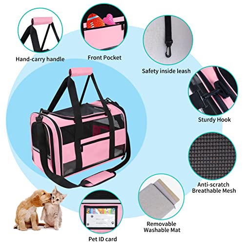 CUSSIOU Cat Carrier Pet Carrier Airline Approved for Small Dogs Medium Cats Puppies 15 Lbs Dog Carrier with Reflective Str...