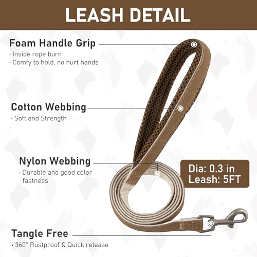 GAMUDA Small Pet Harness Collar and Leash Set, Step in No Chock No Pull Linen Fabric Soft Mesh Dog Vest Harnesses Reflecti...