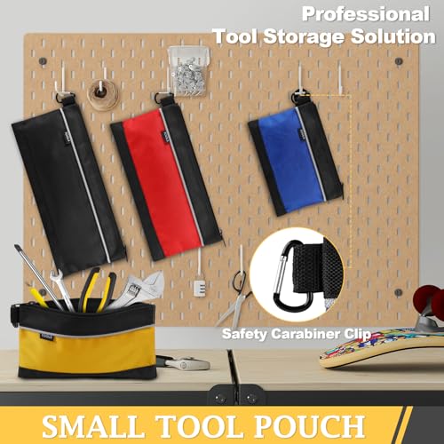 COIDEA 4 Pack Tool Pouch, Small Tool Bag with Zipper, 1680D Oxford Waterproof Multipurpose Tool Pouches with Carabiner for...