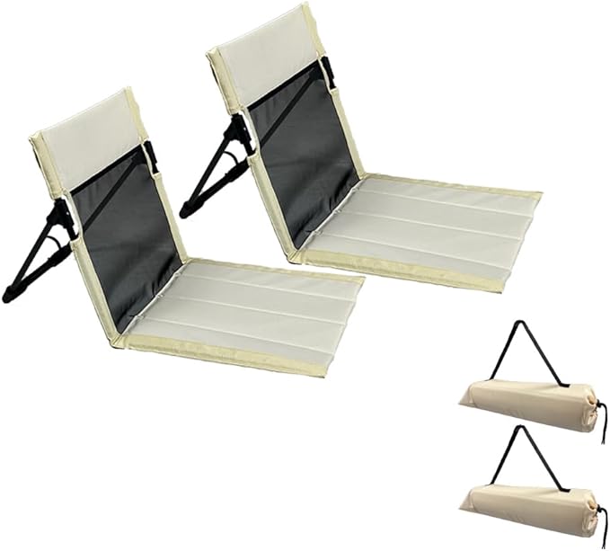 2 Pack Foldable Camping Chairs with Mesh Backrest,Ultra-Light Portable Beach Chairs with Carry Bag for Sunbathing Swimming...