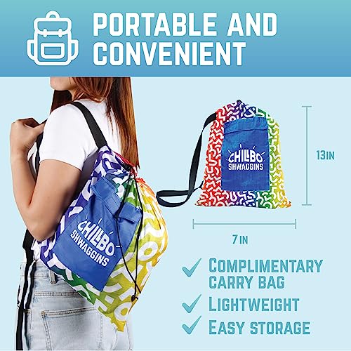 Chillbo Inflatable Couch – Unique Designs - No-Pump Setup, Ripstop Polyester, Stability Pegs, Fun Prints - Portable Air In...