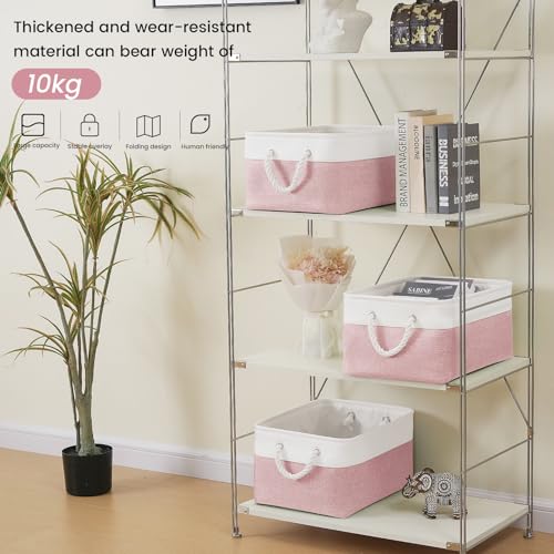 VQRTEXA Large Storage Baskets- 15.7x11.8x8.26 inch Storage Bins for Shelves and Closet Organizing, Foldable Fabric Bin for...