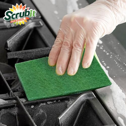 Scouring Pads - Heavy Duty Household Cleaning Scrubber with Non-Scratch Anti-Grease Technology - Reusable Scrubbing Pads -...