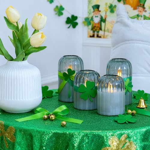 Lezonic Glass Flameless Candles Battery Operated with Remote, Dancing Flame LED Flickering Pillar Candles, Set of 4 Real W...
