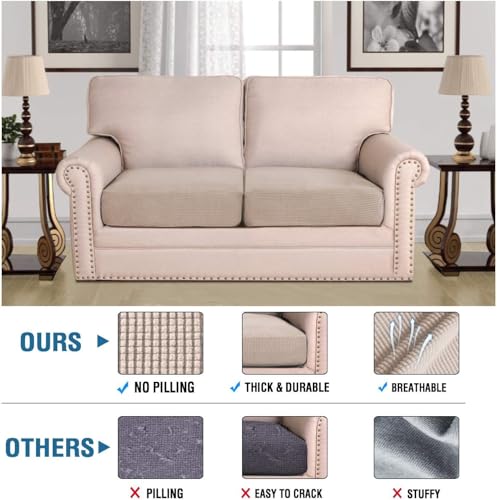 H.VERSAILTEX Super Stretch Individual Seat Cushion Covers Sofa Covers Couch Cushion Covers Slipcover Sets Thick Jacquard T...