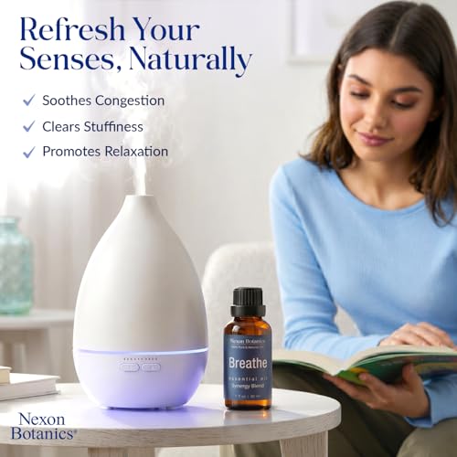 Breathe Essential Oil Blend 30 ml - Breath Sinus Relief with Menthol Oils - for Humidifiers, Diffusers, and Aromatherapy -...