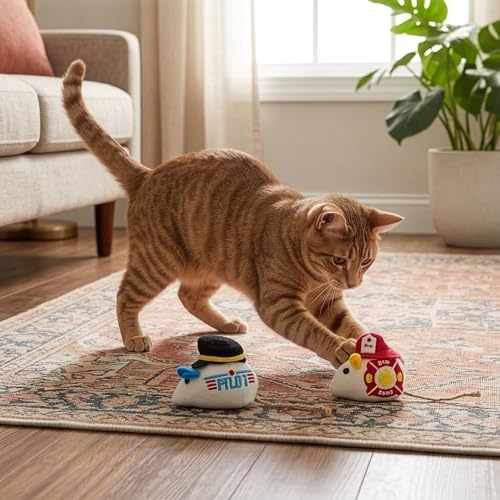 SPOT Mice at Work Cat Toys, Catnip Filled Plush Mice for Indoor Cats, Lightweight Toy Mice with Career Designs, for Single...