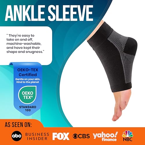 Compression Socks 20-30mmHg for Plantar Fasciitis Relief, Achilles Tendonitis Relief (1 Pair) - Ankle Brace Compression Sl...