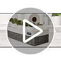 Brookstone Wicker Storage Basket Two Pack Set, Bathroom and Closet Organizers and Storage Bins with Fabric Liner, Grey