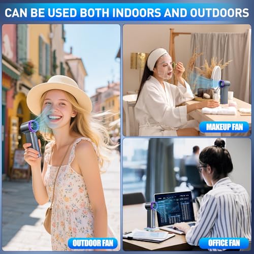 Portable Handheld Fan, Powerful Mini Hand Held Fan, 5000mAh Rechargeable, Digital Display, 1-199 Speeds Adjustable, Person...