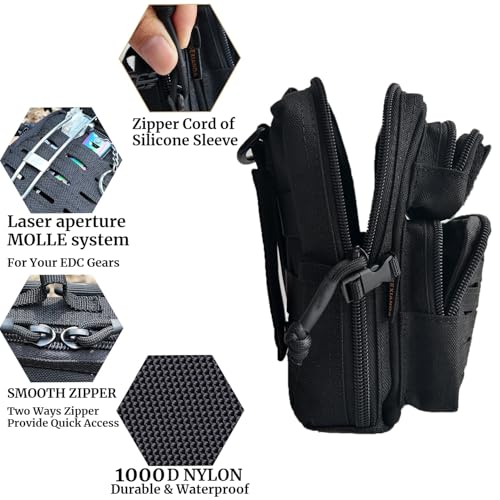 2 Pack Tactical Molle Utility Pouchs,Mini Belt Pouch EDC Pouch Tactical Phone Pouches Outdoor Admin Tool Pouch Medical EDC...