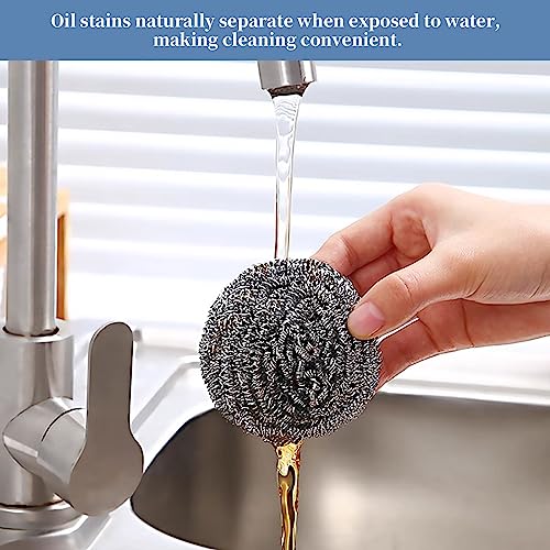 GUEICN Stainless Steel Scrubber Scrubbing Scouring Pad Sponges Clean Pot Pan and Steel Wool for Kitchen Bathroom