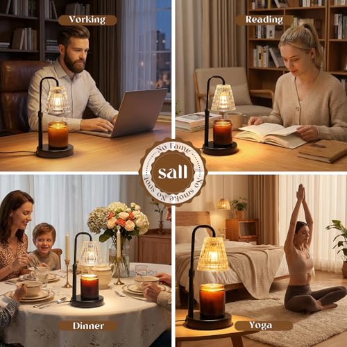 Glimra Candle Warmer Lamp with Timer,Dimmable Candle Warmwr for Jar Candles,Adjustable Cabdle Warmer Birthday Gifts,for Mo...