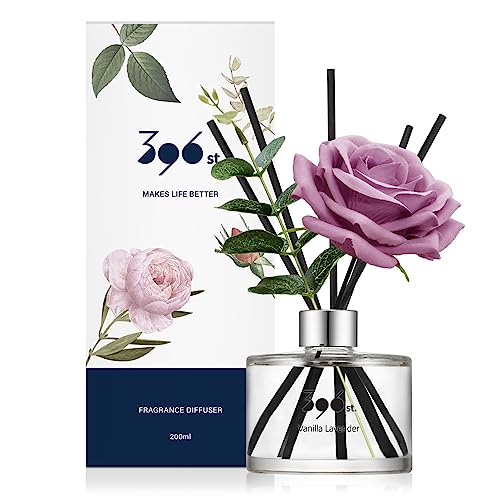 396 st. Rose Flower Reed Diffuser, Vanilla Lavender, 200ml(6.7oz) / Reed Diffuser Sets, Home Fragrance, Scented Oils, Home...