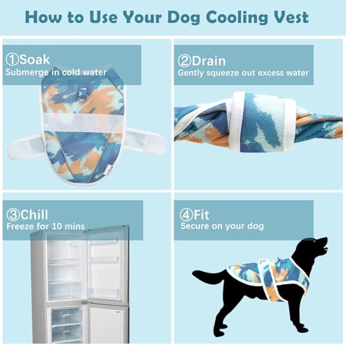 UNIPUP Dog Cooling Vest – Lightweight Pet Cooling Shirt 3D Breathable Mesh, Reflective Strips & UV Protection for Walking,...