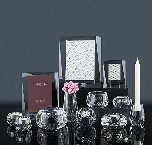 DONOUCLS 4" x 6" Crystal Picture Frame with Gift Boxed Decorative Photo Frame for Home Wedding Gift