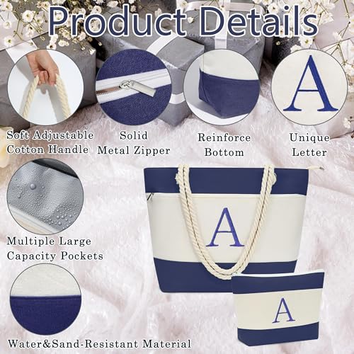YOOLIFE Beach Bags for Women - Travel Canvas Beach Tote, Pool Waterproof Bag, Travel Essentials, Gifts for Women Birthday