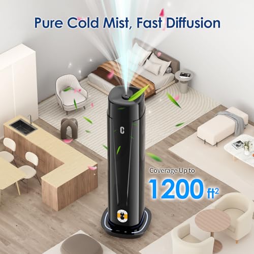 Waterless Scent Diffuser – 1200 Sq Ft Coverage, Essential Oil Diffuser with Remote Control, Quiet Aromatherapy Diffuser wi...