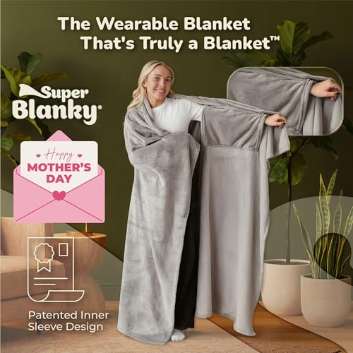 Super Blanky Wearable Blankets for Women, Adult Wearable Blanket Men, Mother's Day Gifts for Her, Wife Birthday Gift Ideas