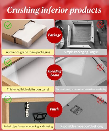MUXIUNT 5x5 Shadow Box Picture Frame Display Case with Soft Linen Back-Thickened Panel,Small Mini Brown Deep Shadow Memory...