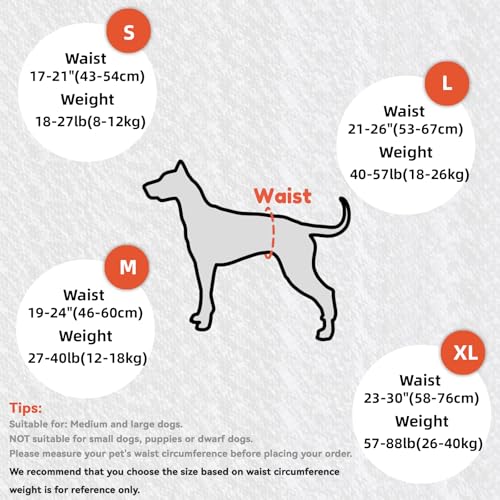 Dog Lift Harness, TORJOY Dog Sling for Small Medium Large Dogs, Dog Support Harness for Back Legs, Adjustable Soft Padded ...