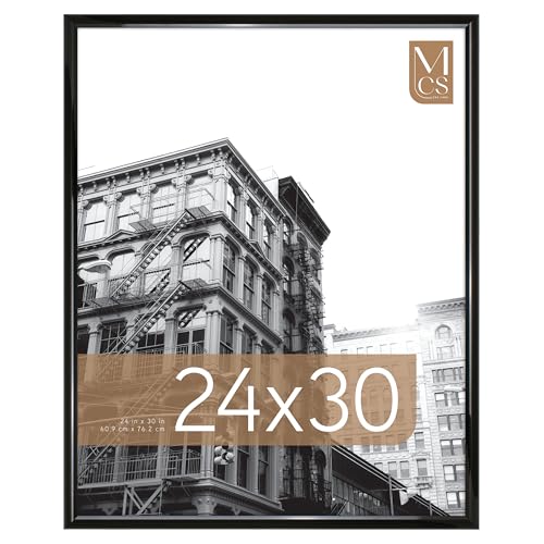 MCS Trendsetter 24x30 Poster Frame Black High-Gloss, Vertical & Horizontal Wall Hanging Large Picture Frame for Photos, Po...
