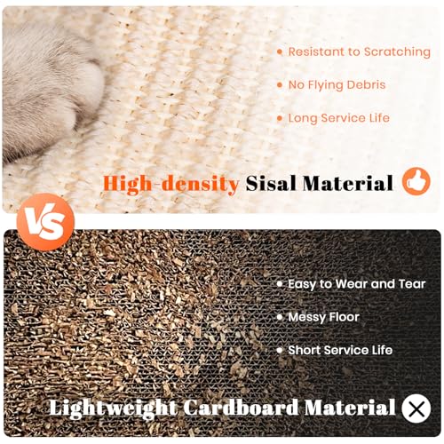 LMUGOOS Cat Scratcher, Cat Natural Sisal Scratching Pad, Kitten Interactive Toy with Ball Track Spring Ball for Chasing Hu...