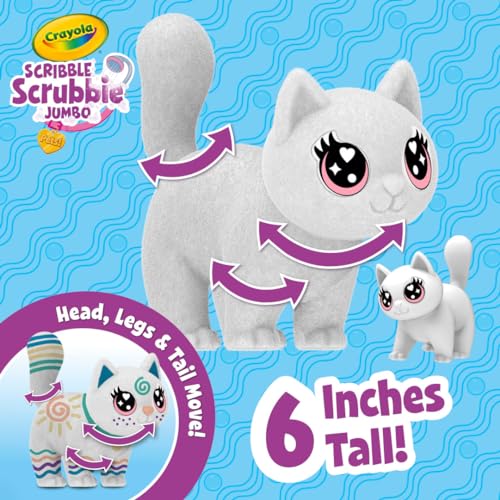 Crayola Scribble Scrubbie Jumbo Toy Cat, Large Posable Animal for Kids, Birthday, Gift for Girls & Boys, Washable Coloring...