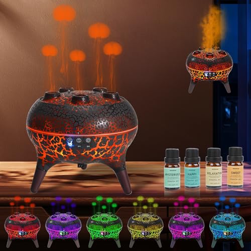 BOHOFAM Jellyfish Essential Oil Diffuser 250ML,Aroma Diffuser Hears Sound to Spray Dancing Jellyfish Mist,7 Colorful Light...