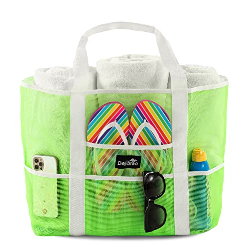 Dejaroo Mesh Sand Free Bag - Strong Lightweight Bag For Beach & Vacation Essentials. Tons of Storage!