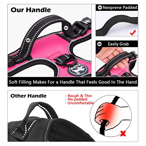 PoyPet No Pull Dog Harness, No Choke Front Lead Dog Reflective Harness, Adjustable Soft Padded Pet Vest with Easy Control ...