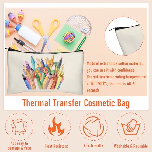 Legigo Blank Canvas Bag Zipper Pouch Makeup Bags Bulk - Multi-Purpose Canvas Pencil Pouch with Sturdy Zipper, Cosmetic Bag...