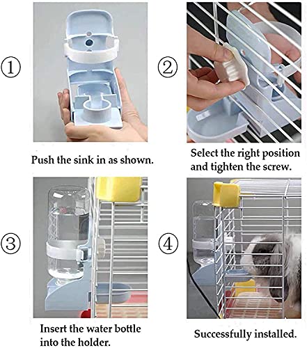 kathson 2PCS Rabbit Water Bottle, 17oz Hanging Water Fountain Automatic Dispenser No Leak WaterFeeder for Bunny Chinchilla...