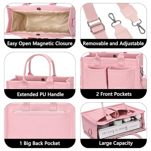 ZHMO Canvas Tote Bag for Women,Women's Bags Crossbody Bags Work Laptop Tote Bag Large Handbags Purse for Travel Nurse Teacher