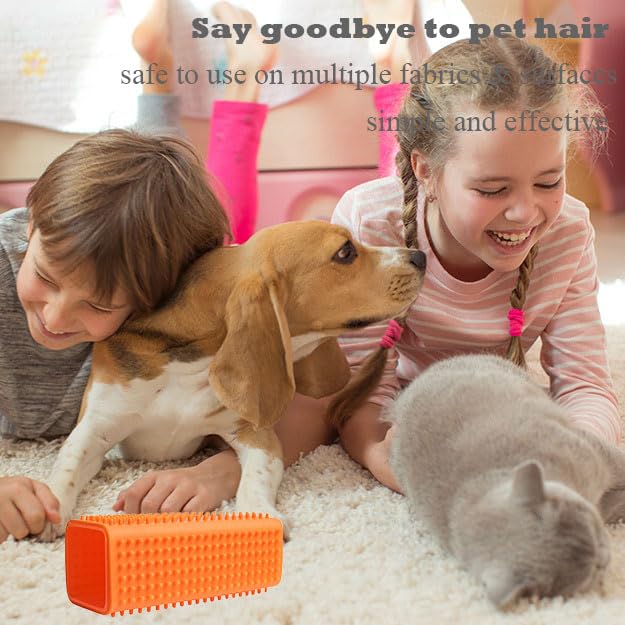 2 Pieces Pet Dog Cat Hair Remover, Block Roller Cleaner, Hollow Silicone Cleaner Brush for Sofa, Car Interiors, Furnishing...