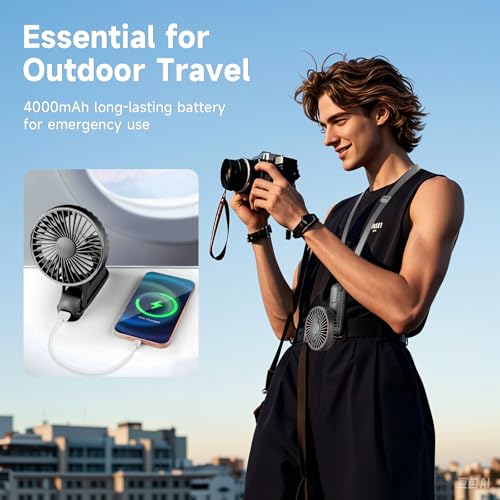 Dhenrio Portable Handheld Fan, [Up to 15 Working Hours] 180° Foldable Personal Fans, USB Rechargeable Mini Hand Fan for Tr...