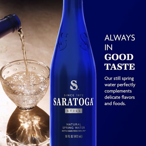 Saratoga Spring Water Bottles, 6 Pack – Still Bottled Water – Recycled PET Plastic Bottles – 16 Fl Oz