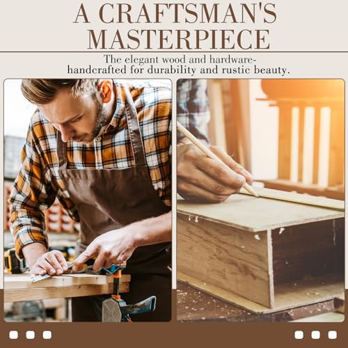 Barydat Extra Large Wooden Memory Box with Hinged Lid for Keepsakes Unfinished Pine DIY Craft Stash Wooden Box for Arts Gi...