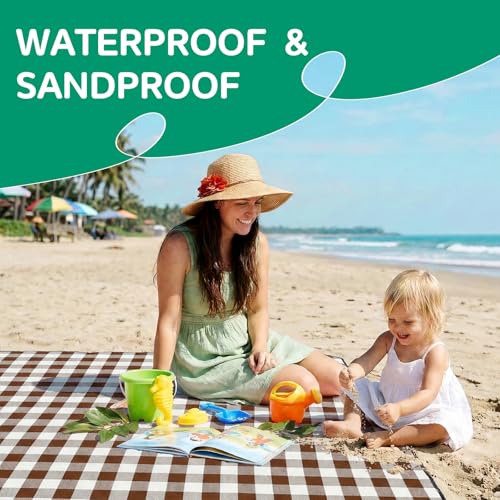 Waterproof Beach Blanket Picnic Outdoor Camping Mat Oversized Extra Large Foldable Sandproof Sand Free Resistant Big XL Gi...
