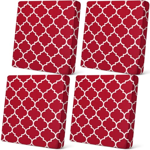 Newwiee 4 Pcs Waterproof Outdoor Cushion Covers for Patio Furniture Stretch Outdoor Couch Cushion Covers Replacement Moroc...