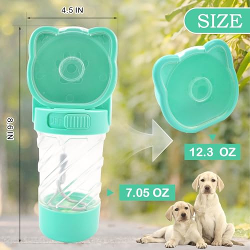 Dog Water Bottle Portable,Leak Proof Puppy Water Bottle Dispenser with Food Container,Lightweight Travel Water Bowl for Do...