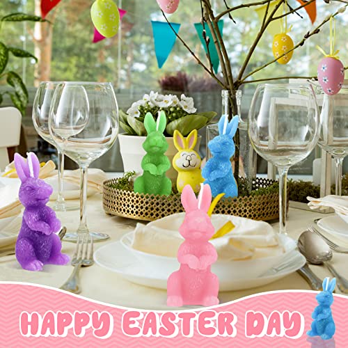 BBTO 4 Pcs Easter Bunny Candles Gift Set Rabbit Shape Spring Candles for Easter Bunny Decorations Party Table Home Decor S...
