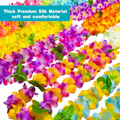 GoodUping 12 Counts Thickened Hawaiian Leis, Perfect Luau Party Supplies for Summer Beach Vacations, Essential Party Decor...