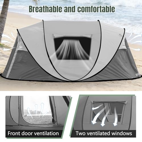 Instant Pop Up Camping Tent, 4-6 Person Tents,Automatic Set Up Tent in 3 Seconds,Waterproof Sunshade Family Tent,Portable ...