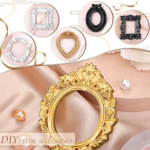 Remerry 12 Pcs Mini Frame, Vintage Resin Picture Antique DIY Manicure Jewelry Small Display Frames Photography Resin Photo...