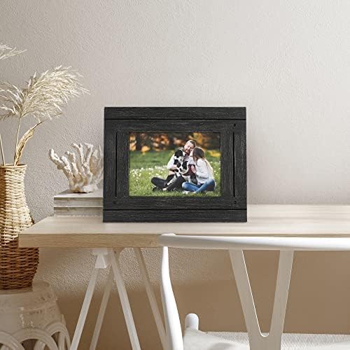 Americanflat 5x7 Picture Frame with Polished, Crystal Clear Glass - Hampton Collection - Distressed Wood Picture Frames fo...