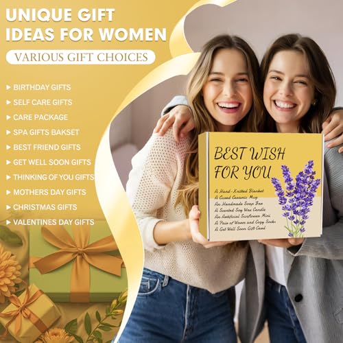 Gift Basket for Women,Birthday gifs, Blanket Set, Candles for Women, Get Well Soon Gifts, Sunflower Gift, Thanksgiving Gif...